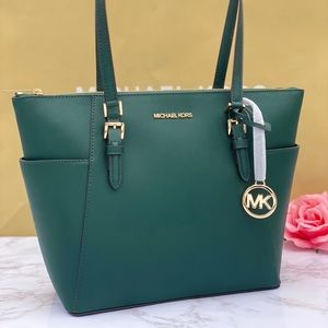 Michael Kors Charlotte LG TZ Tote Racing Green